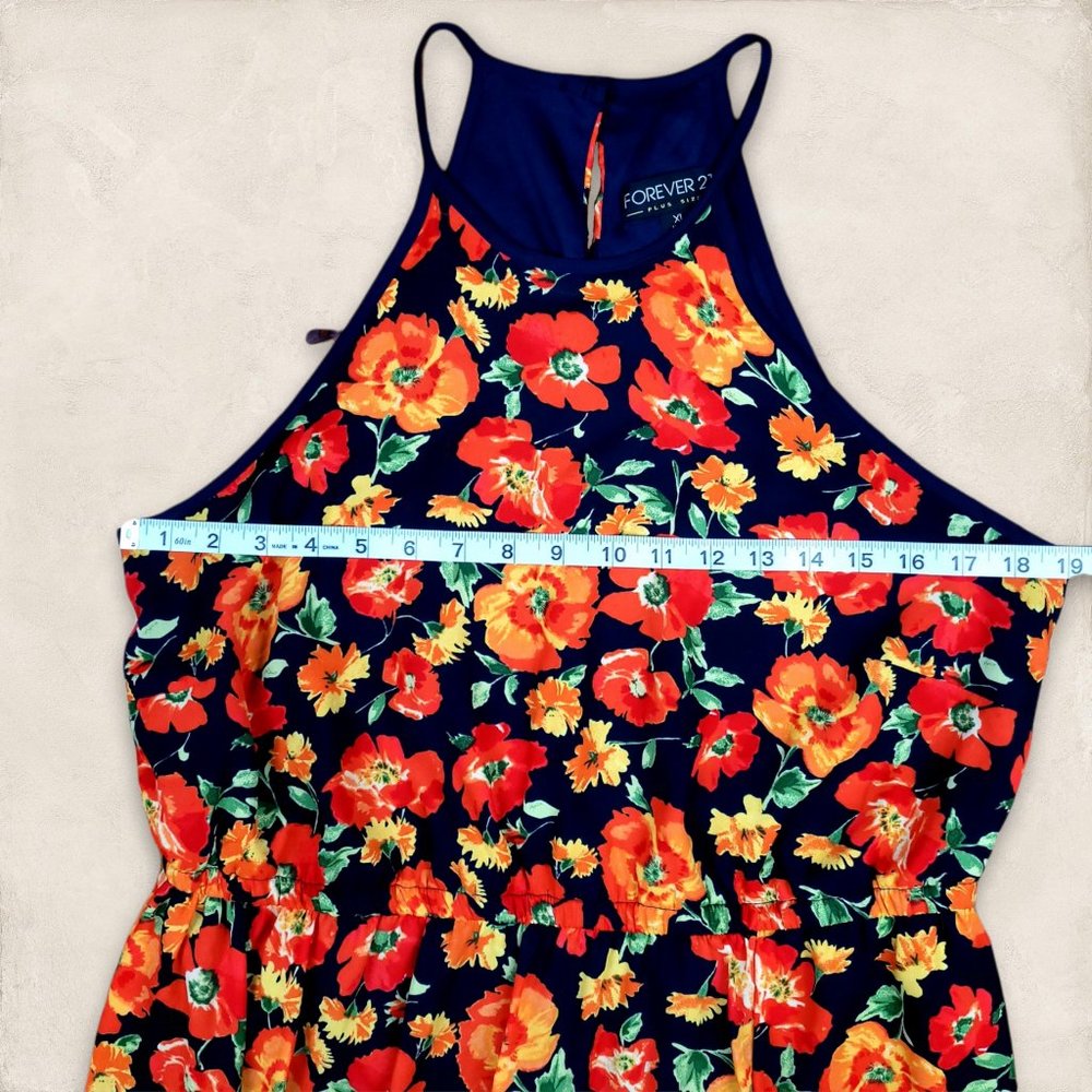 Forever 21 Black Maxi Dress with Orange & Yellow Floral Print - Picture 13 of 13